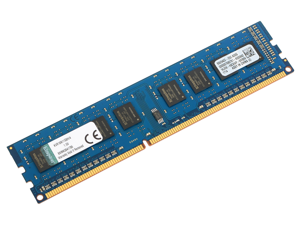 Оперативная память Kingston KVR16N11S8H/4 DIMM DDR3 4Gb 1600MHz DIMM 240-pin/PC-12800/CL11