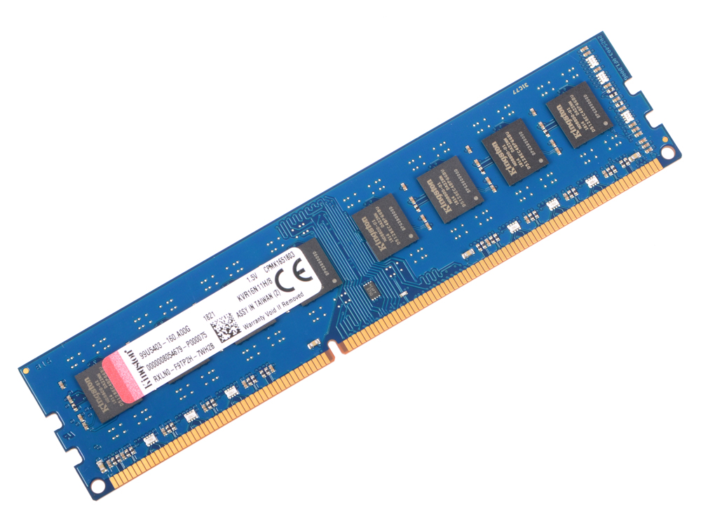 Оперативная память 8Gb PC3-12800 1600MHz DDR3 DIMM CL11 Kingston KVR16N11H/8