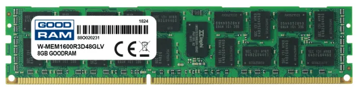Оперативная память Goodram W-MEM1600R3D48GLV RDIMM 8GB DDR3 1600MHz RDIMM 240-pin/PC-12800/CL11
Оперативная память Goodram W-MEM1600R3D48GLV RDIMM 8GB DDR3 1600MHz RDIMM 240-pin/PC-12800/CL11
