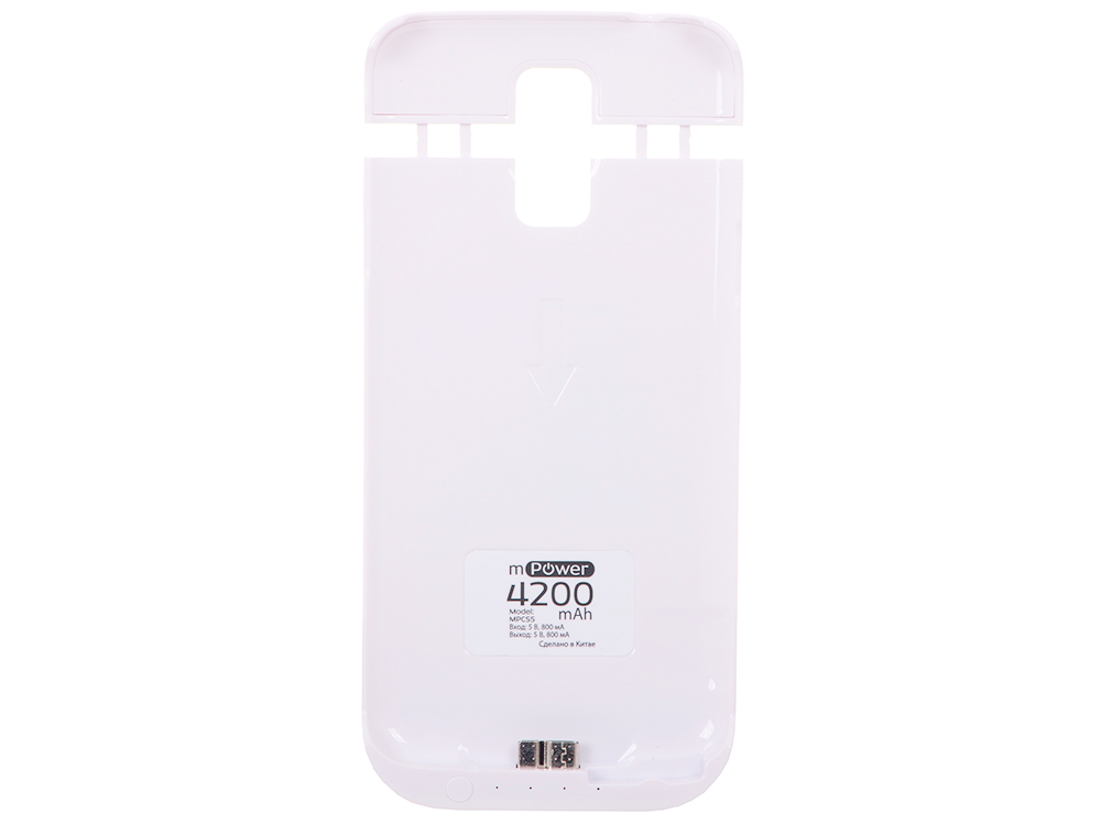 Чехол с аккумулятором Gmini mPower Case MPCS5 White, для Galaxy S5, 4200mAh
