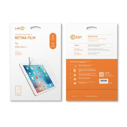 Защитная пленка LAB.C 351 на экран для iPad Mini 4. Материал пластик.
Защитная пленка LAB.C 351 на экран для iPad Mini 4. Материал пластик.