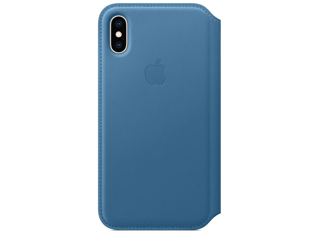 iPhone XS Leather Folio - Cape Cod Blue