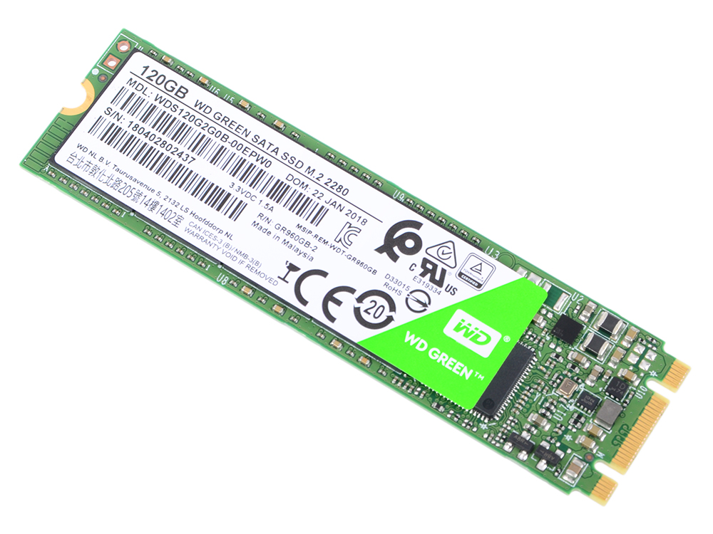 SSD накопитель Western Digital Green WDS120G2G0B 120GB SATA III/M.2 2280