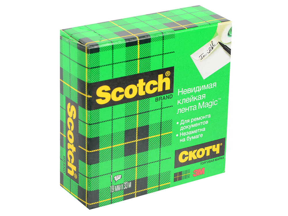 Клейкая лента канцелярская 3M Scotch Magic 19ммх33м матовая 72823