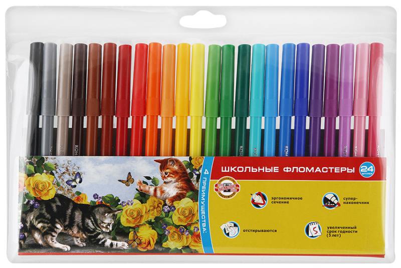 Набор фломастеров Koh-i-Noor ДОМАШНИЕ ЖИВОТНЫЕ 2 мм 24 шт разноцветный 1002/24 TE 1002/24 TE Набор фломастеров Koh-i-Noor ДОМАШНИЕ ЖИВОТНЫЕ 2 мм 24 шт разноцветный 1002/24 TE 1002/24 TE