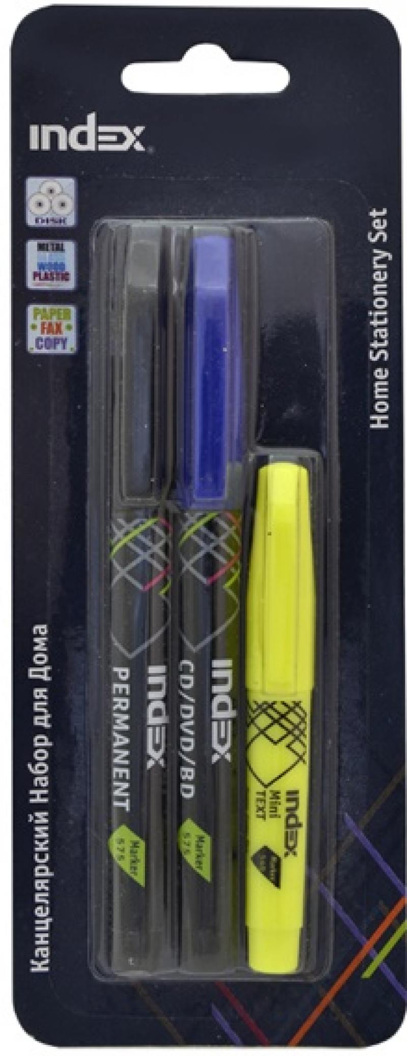 Набор маркеров Index IHS-set 3 шт черный синий желтый IHS-set
Набор маркеров Index IHS-set 3 шт черный синий желтый IHS-set