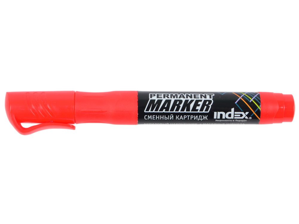 Маркер перманентный Index IMPR600/RD 3 мм красный со сменными чернилами IMPR600/RD