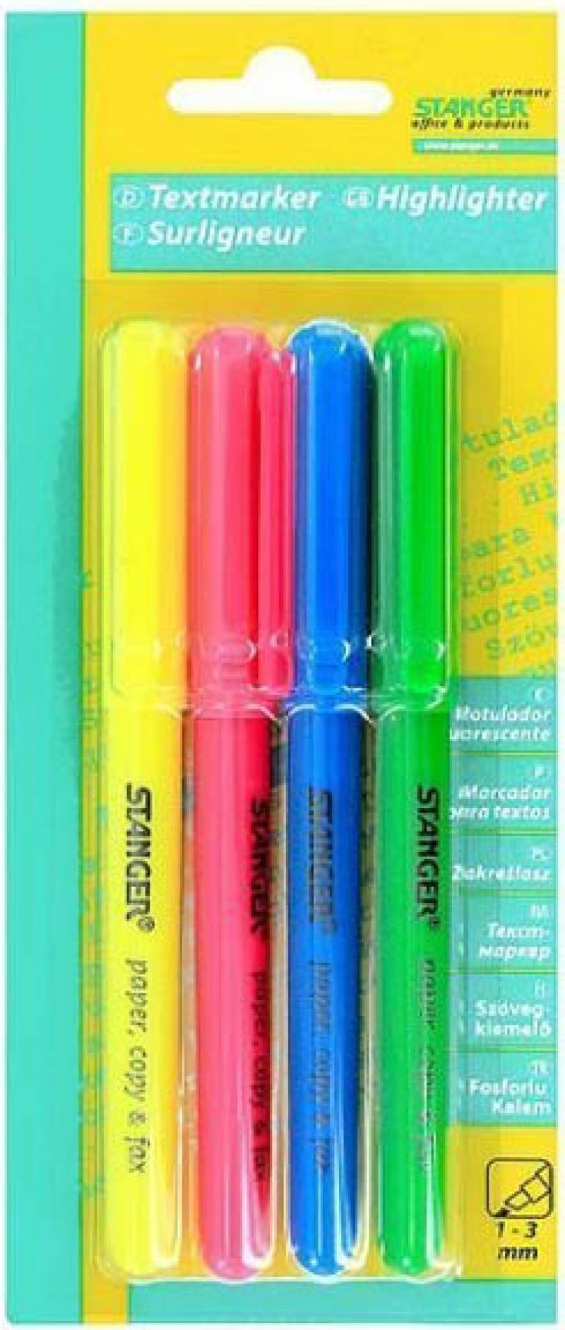Набор текстмаркеров Stanger 18-00-99 1 мм 4 шт разноцветный 18-00-99 
Набор текстмаркеров Stanger 18-00-99 1 мм 4 шт разноцветный 18-00-99