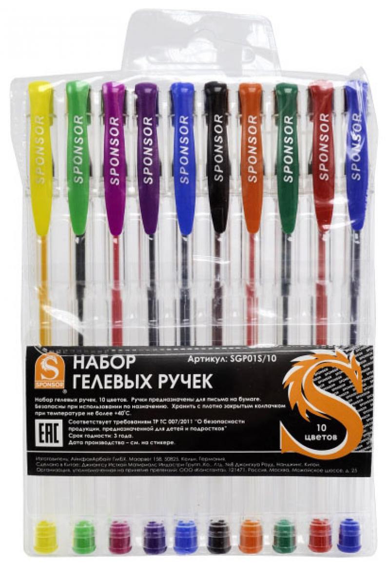 Набор гелевых ручек SPONSOR SGP01S/10 10 шт разноцветный SGP01S/10