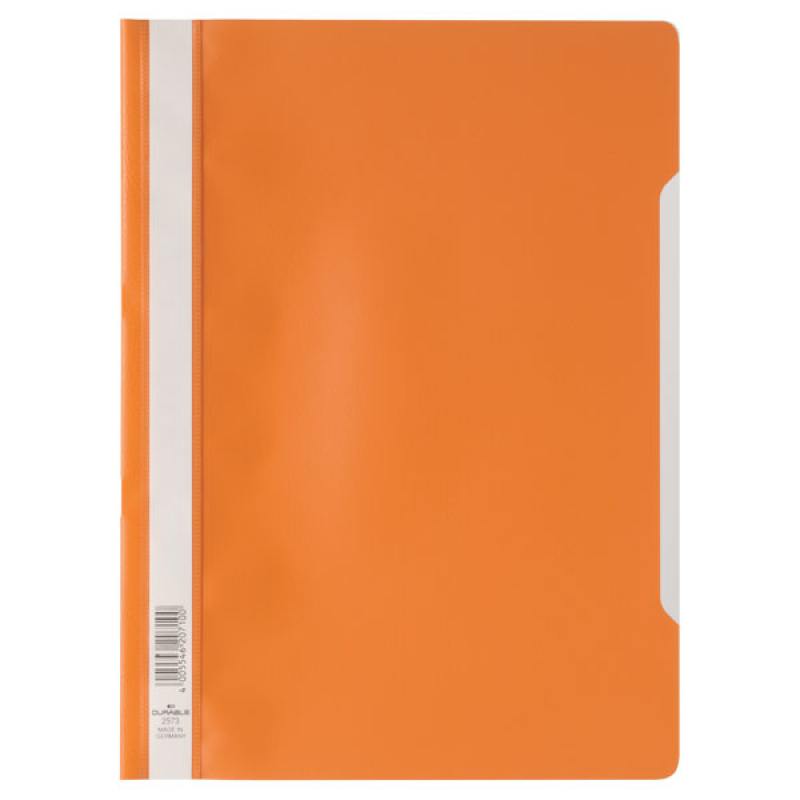 Папка-скоросшиватель, оранжевая, ф. А4, штрих-код