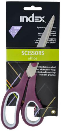 Ножницы с резиновыми вставками-кольцами на ручках, 21,5 см, ассорти ISC403