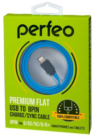 Кабель Perfeo I4406 USB-8-pin Lightning для iPhone 5/6 1м голубой