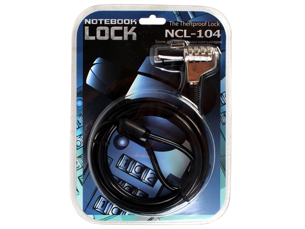 Трос безопасности для защиты ноутбуков 1.8m с кодовым замком Cable Lock NCL-104
