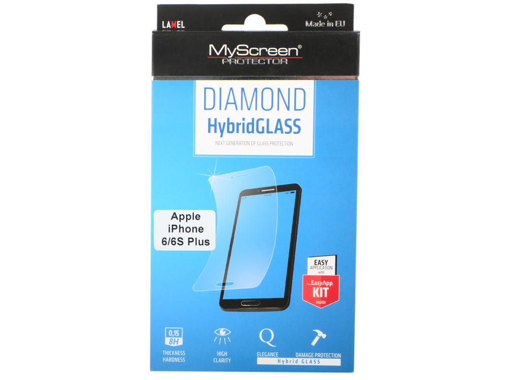 пленка Защитная Lamel Гибридное стекло DIAMOND HybridGLASS EA Kit iPhone 6/6S Plus