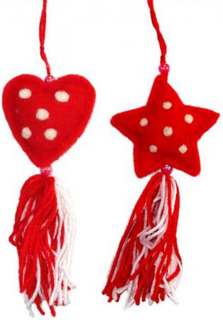 Украшение елочное СЕРДЦЕ, ЗВЕЗДА С КИСТОЧКОЙ, 8 см, 2 вида, в пакете,фетр
Украшение елочное СЕРДЦЕ, ЗВЕЗДА С КИСТОЧКОЙ, 8 см, 2 вида, в пакете,фетр