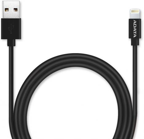 Кабель A-Data Lightning-USB для iPhone iPad iPod 1м черный AMFIPL-100CM-CBK