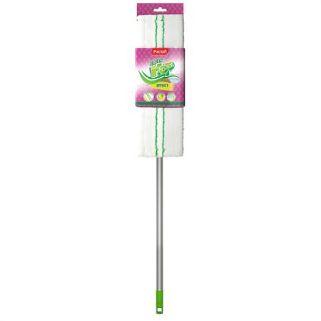 Paclan швабра green mop с плоской насадкой из микрофибры и телескопической ручкой 1 шт