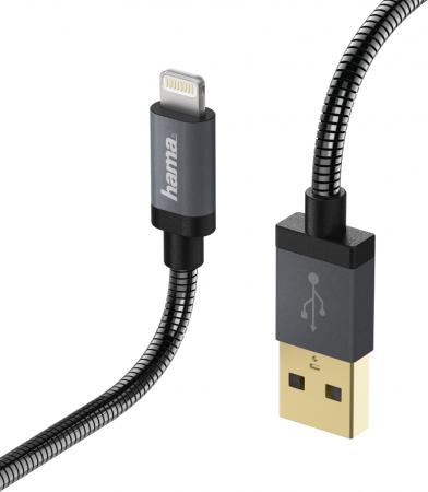 Кабель Hama Metal 00173626 Lightning (m) USB A (m) 1.5м черный 
Кабель Hama Metal 00173626 Lightning (m) USB A (m) 1.5м черный