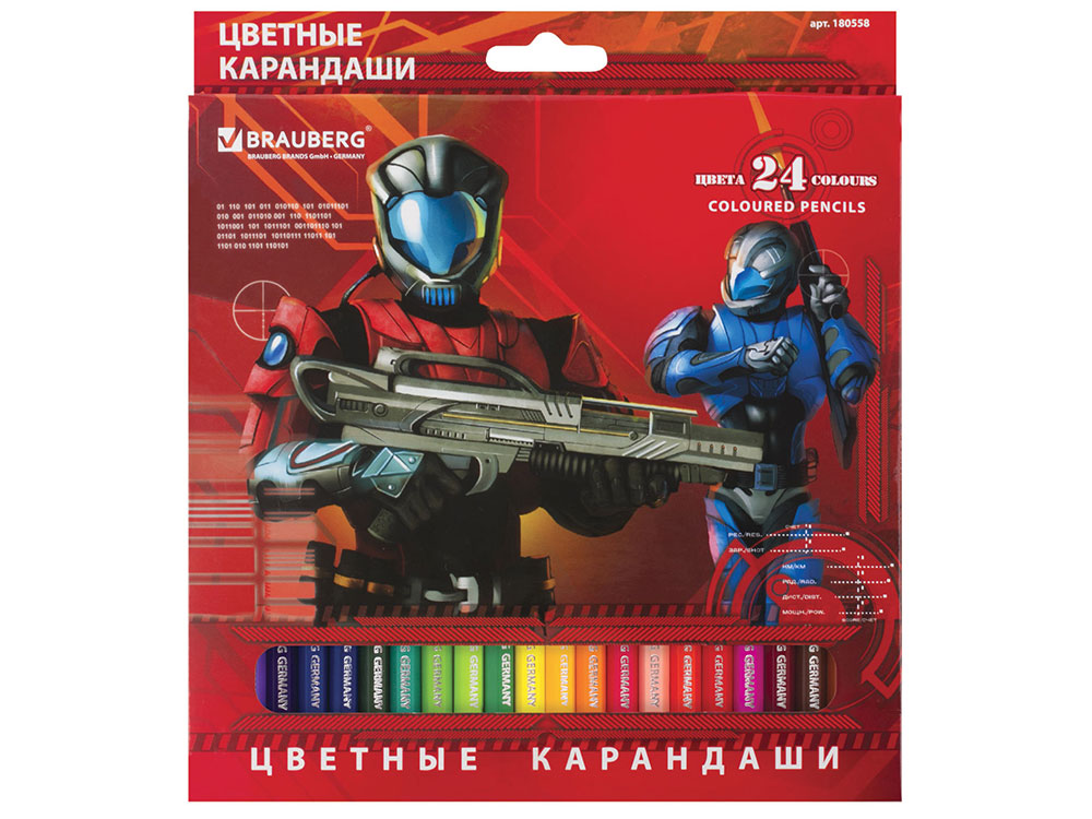 Набор цветных карандашей BRAUBERG "Star Patrol", 24 цвета, заточенные, картонная упаковка
Набор цветных карандашей BRAUBERG "Star Patrol", 24 цвета, заточенные, картонная упаковка