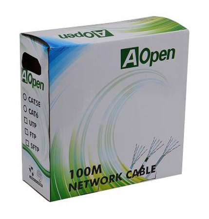 Сетевой кабель бухта 100м UTP 5e Aopen ANC5141 4 пары, одножильный 24AWG/0.51мм Сетевой кабель бухта 100м UTP 5e Aopen ANC5141 4 пары, одножильный 24AWG/0.51мм