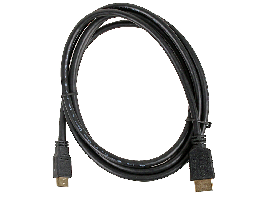 Кабель HDMI/miniHDMI 1.8м ver:1.4 +3D/Ethernet Gembird/Cablexpert CC-HDMI4C-6, черный, позол. v1.4, 19M/19M, 1.8м, 3D, Ethernet, черный, позол.