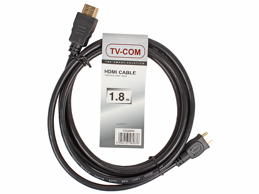 Кабель TV-COM HDMI to MiniHDMI ver1.4V+3D, 1.8m (CG580M-1.8M)