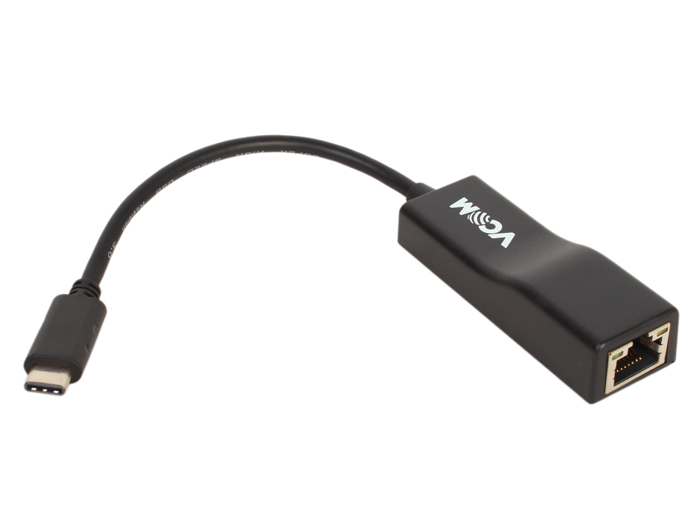 Кабель-переходник USB 3.1 Type-C - LAN RJ-45 1000Mbps Ethernet, 0.1м VCOM DU320