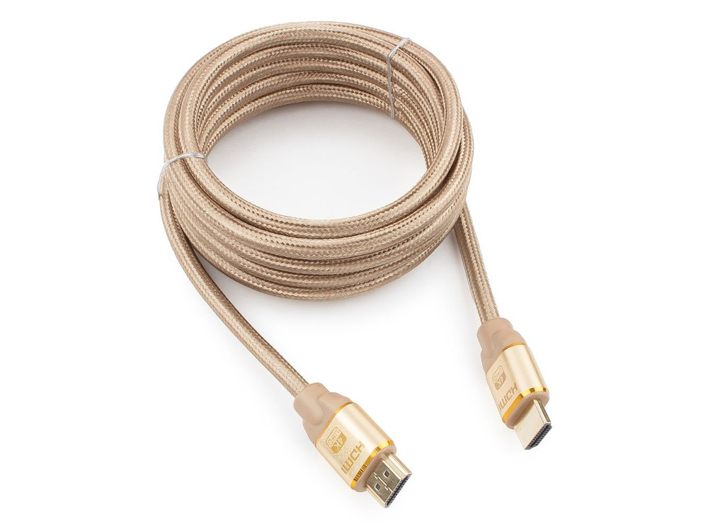 Кабель HDMI Cablexpert, серия Gold, 3 м, v1.4, M/M, золотой, позол.разъемы, алюминиевый корпус, нейлоновая оплетка, коробка CC-G-HDMI03-3M Кабель HDMI Cablexpert, серия Gold, 3 м, v1.4, M/M, золотой, позол.разъемы, алюминиевый корпус, нейлоновая оплетка, коробка CC-G-HDMI03-3M