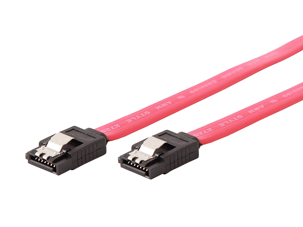 Кабель интерфейсный sataiii cablexpert cc-satam-data-0.3m, 30см, 7pin/7pin, защелка, пакет
