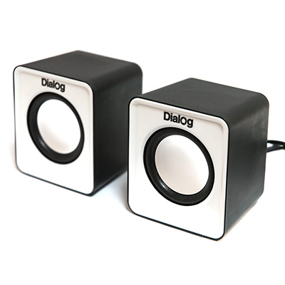 Колонки Dialog Colibri AC-02UP BLACK-WHITE - 2.0, 6W RMS, черно-белые, питание от USB
