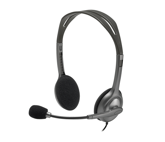 Гарнитура Logitech Headset H111 Проводные / Накладные с микрофоном / Серый / 20 Гц - 20 кГц / 100 дБ / Одностороннее / Mini-jack / 3.5 мм