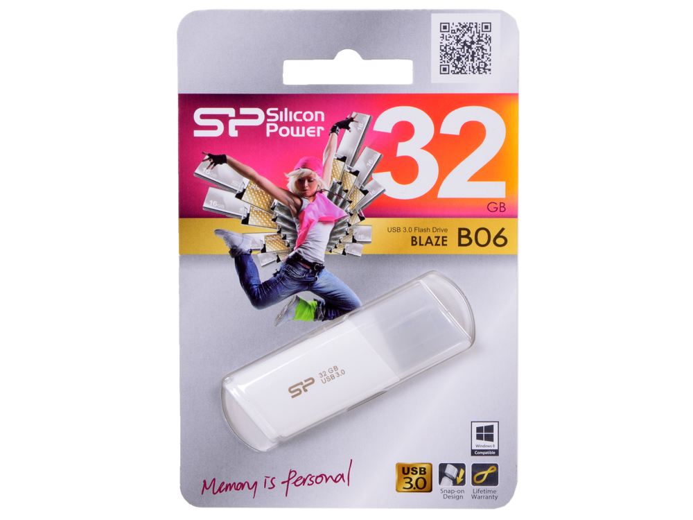USB флешка Silicon Power Blaze B06 32GB White SP032GBUF3B06V1W USB 3.0