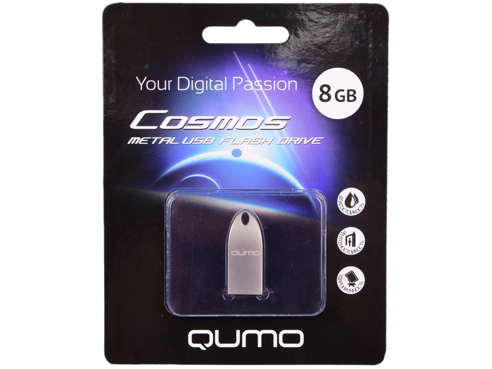Внешний накопитель Qumo Cosmos 8GB Silver (QM8GUD-Cos) USB 2.0
