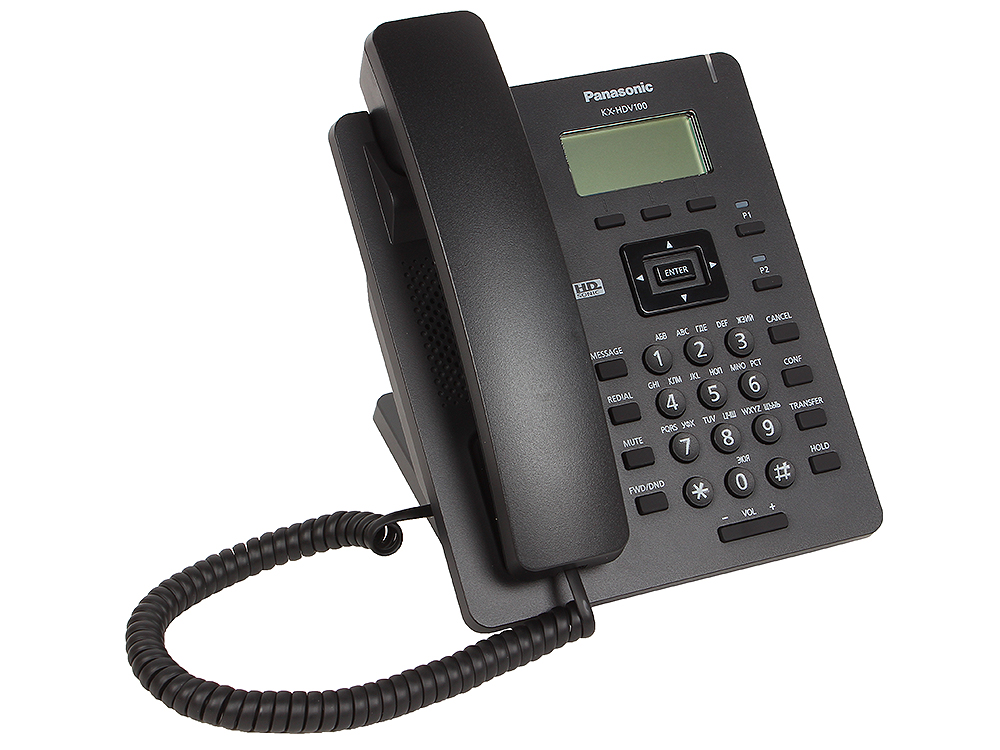 Телефон IP Panasonic KX-HDV100RUB SIP Цифр. IP-телефон, VoIP, Ethernet, Память 500, Звук HD