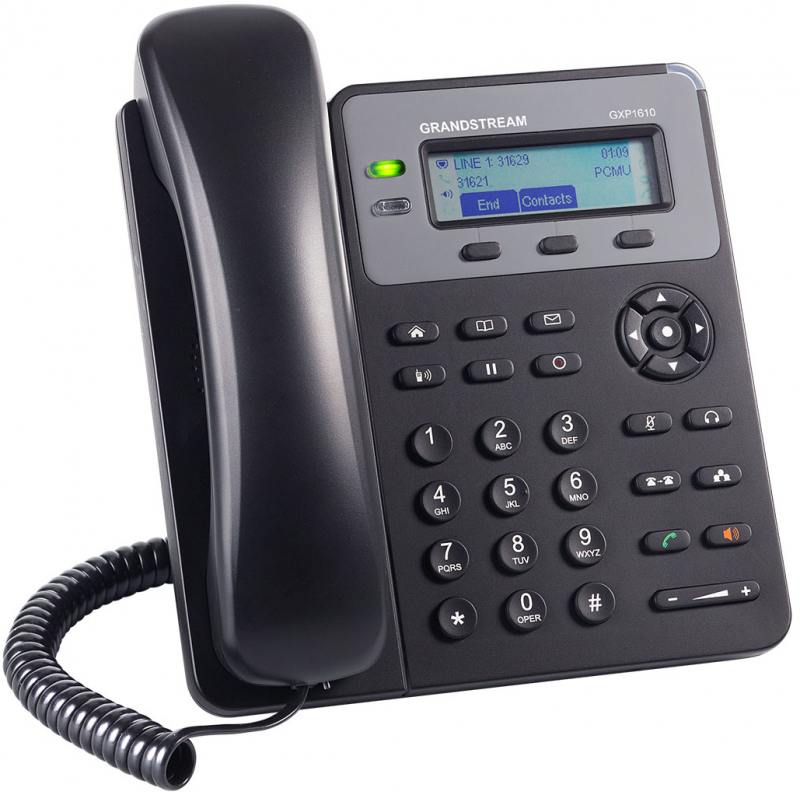 Телефон IP Grandstream GXP-1615 2 линии 1 SIP-аккаунта 2x10/100Mbps LCD