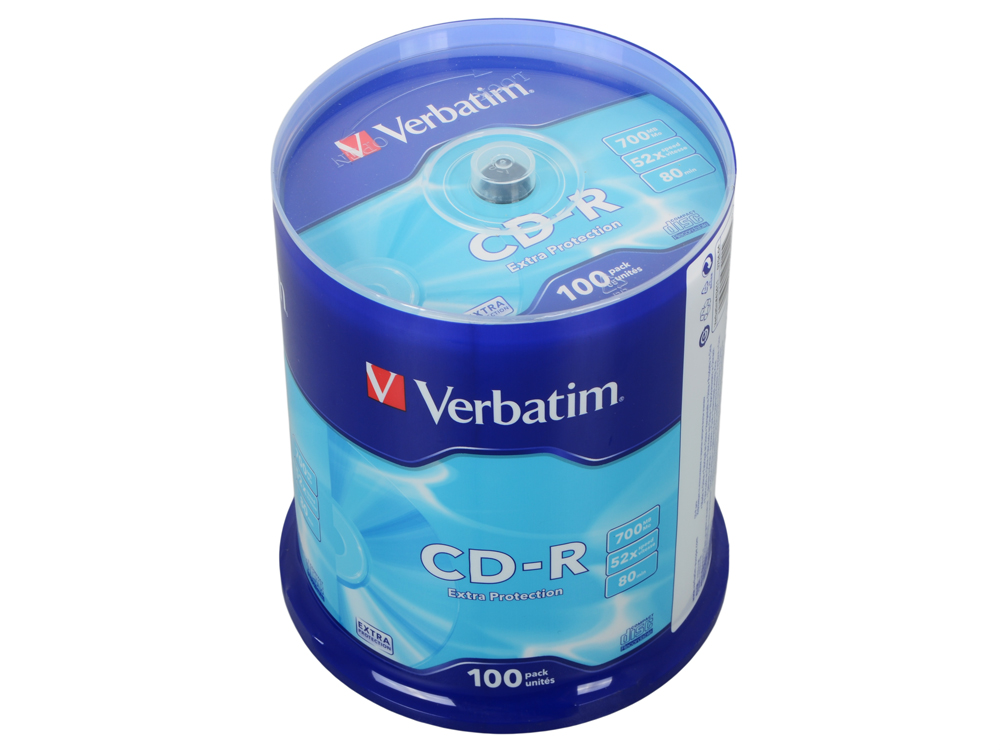 CD-R Verbatim 700Mb 52x 100шт Cake Box