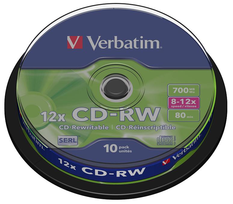 все цены на CD-RW Verbatim 700Mb 12x 10шт Cake Box онлайн