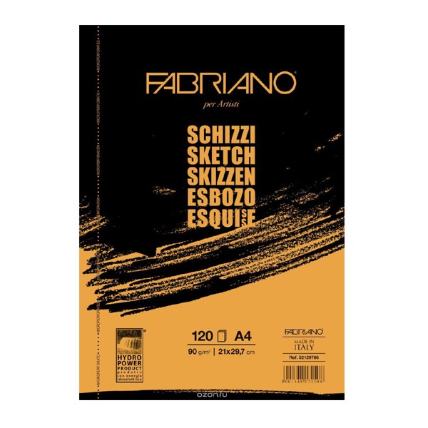 Альбом для рисования FABRIANO Schizzi мелкое зерно, 120 листов, 90г/м2, А4, 210х297мм, 57721297
Альбом для рисования FABRIANO Schizzi мелкое зерно, 120 листов, 90г/м2, А4, 210х297мм, 57721297