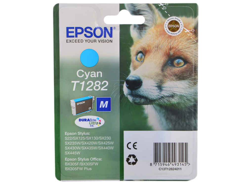 Картридж Epson Original T1282 (cyan) для S22/SX125 (C13T12824011)