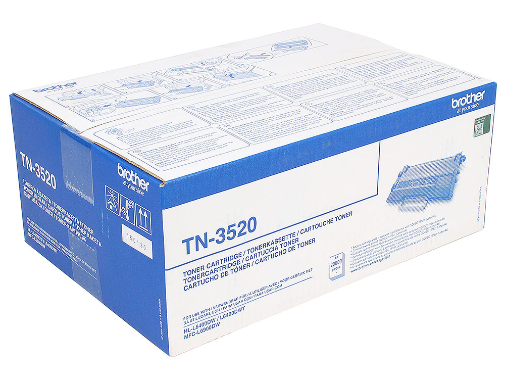 Тонер-картридж Brother TN3520 для HL-L5000D/5100DN/5200DW/6300DW/6400DW/6400DWT/DCP-L5500DN/6600DW/MFC-L5700DN/5750DW/6800DW/6900DW (20000стр)