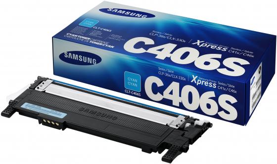 Картридж Samsung CLT-C406S голубой (cyan) 1000 стр для Samsung CLP-360/365 / CLX-3300/3305 / Xpress SL-C410/460