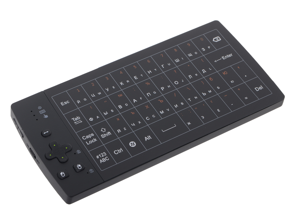 Манипулятор UPVEL UM-517KB Беспроводной полноразмерный TouchPad пульт + полная 79 клавишная QWERTY клавиатура (стильный HI-TECH корпус)