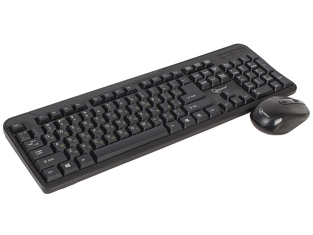 Комплект клавиатура+мышь беспров. Gembird KBS-7002,черный, 2.4ГГц/10м, 1600DPI, мини-приемник- USB