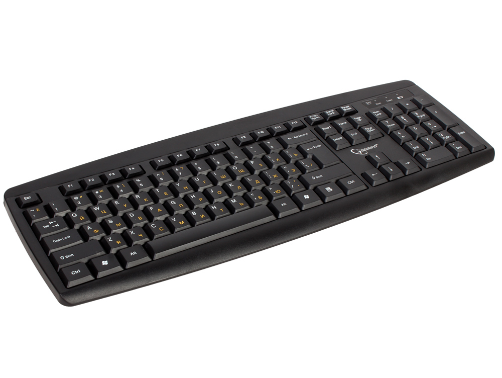 Комплект клавиатура + мышь беспров. Gembird KBS-8000,черный, 2.4ГГц/10м, 1600DPI, мини-приемник- USB