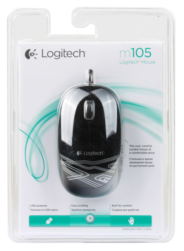 Мышь (910-003116) Logitech Mouse M105 Black logitech g303 daedalus apex 910 004382