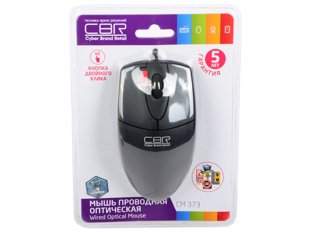 Мышь проводная CBR CM-373 чёрный USB