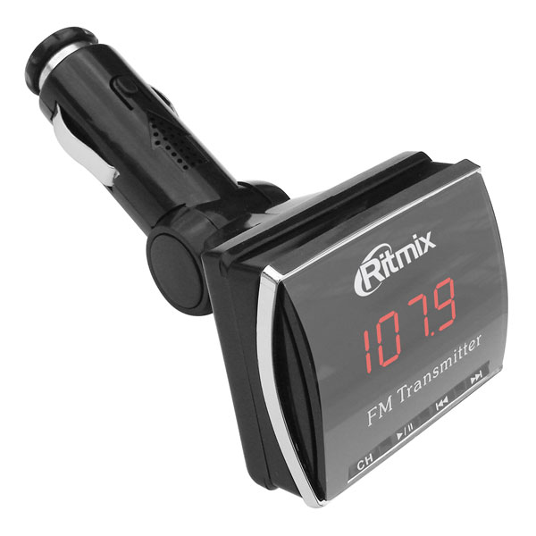 Автомобильный FM-модулятор RITMIX FMT-A750 –это автомобильный FM-трансмиттер с (сегментным) дисплеем, SD и USB-флэш, MP3, WMA, FM 87,6 – 107,9 МГц