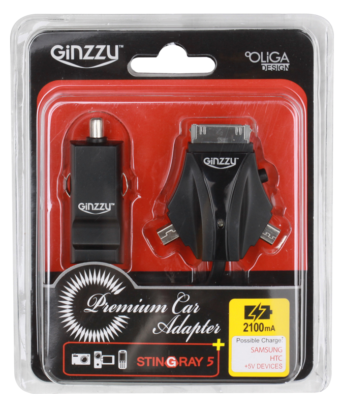 Автомобильное зарядное устройство Ginzzu GA-4310UB/S5, АЗУ 5В/2.1A, 1хUSB +кабель GalaxyTab/mini/microUSB ginzzu азу ginzzu ga 4105b usb 1a универсальное black