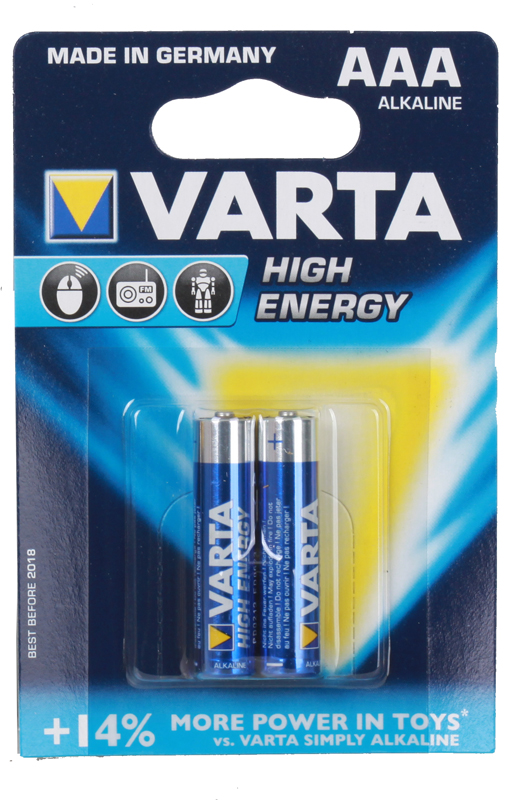 Батарейка VARTA HIGH ENERGY AAA бл 2 04903121412