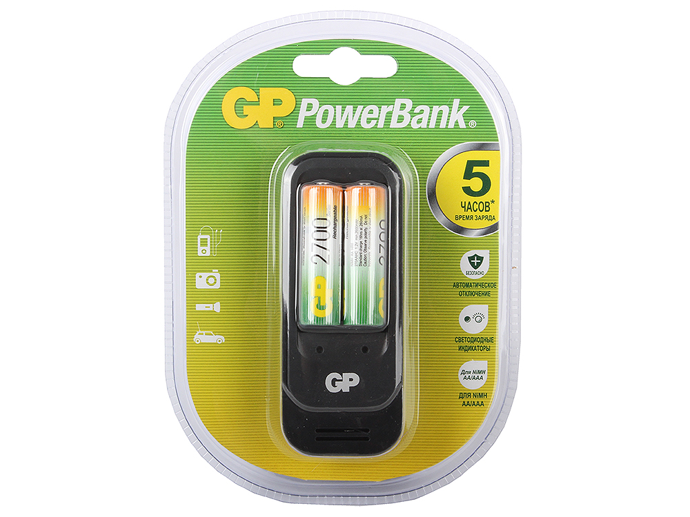 Зарядное устройство GP PowerBank 5 часов + аккум. 2шт. 2700mAh (GP PB560GS270-CR2)